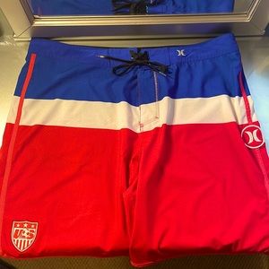 Men’s Hurley Ted Phantom Board Shorts size 36 Pocket Poly Surf Beach US Soccer